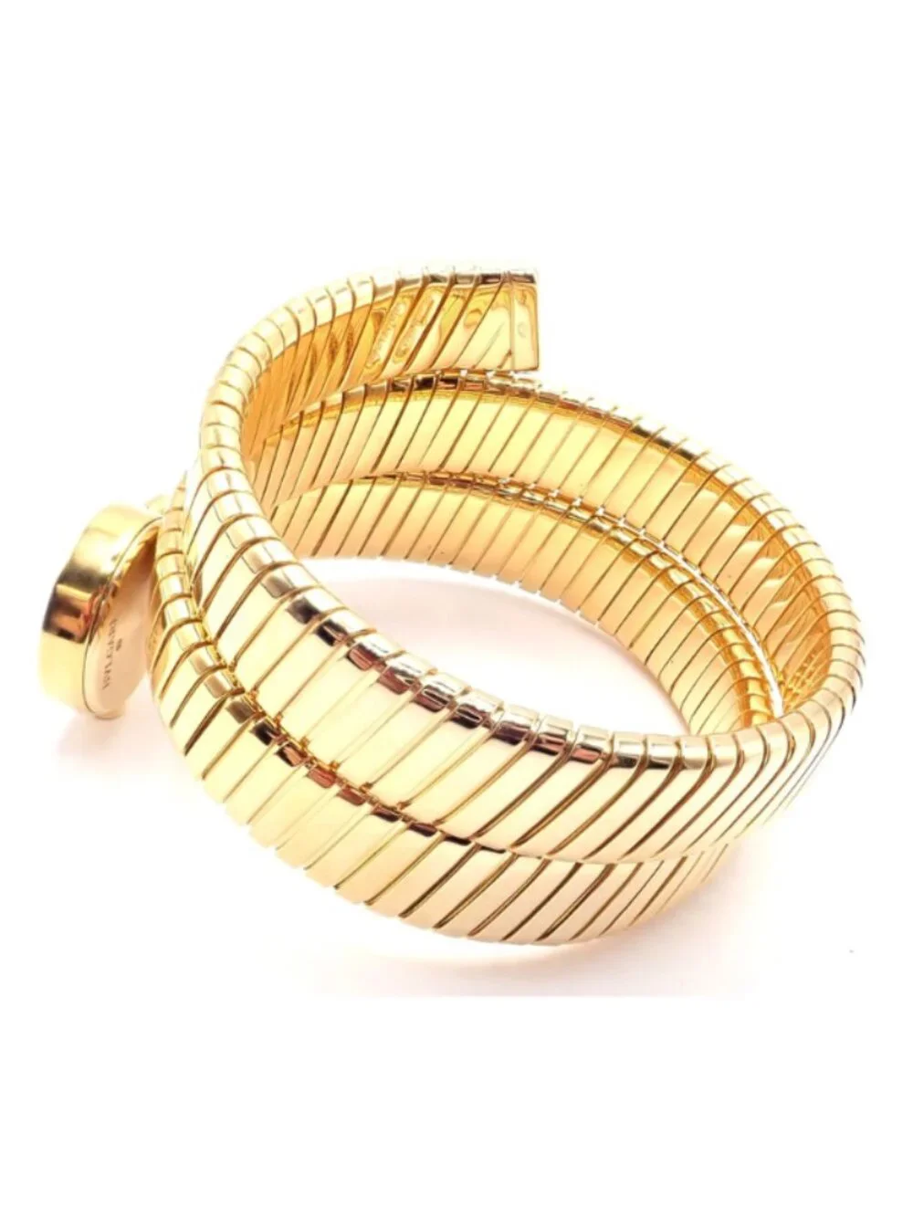 Authentic! Bulgari 18k Yellow Gold Tubogas Serpent Snake Bracelet Watch - Picture 3 of 12